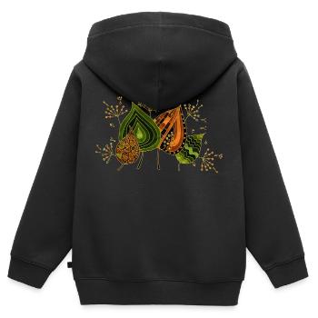 List - Kids Premium Organic Zip-up Hoodie - black - Back - AI Model Kid Male (0cm)
