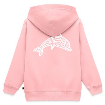 Culture des Incas, Dauphin - Sweat Premium à capuche zippé enfant bio - rose - Dos - AI Model Kid Female (0cm)