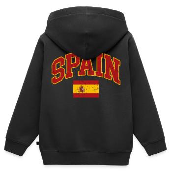 Drapeau de l’Espagne - Sweat Premium à capuche zippé enfant bio - noir - Dos - AI Model Kid Male (0cm)