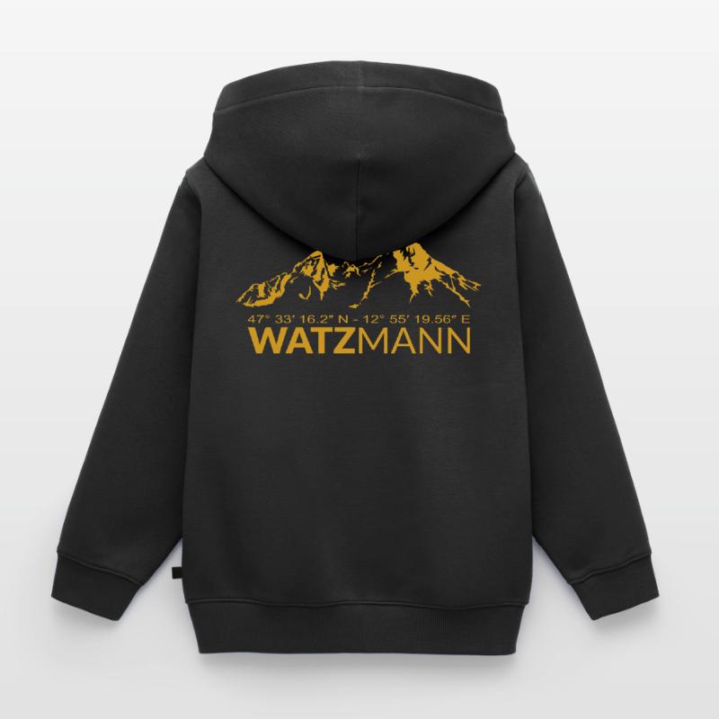 Watzmann GPS coordinates Latitude Longitude Kids Premium Organic Zip-up Hoodie