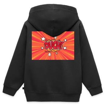 Ouch! Comic Style Bubble Graffiti Lettering - Kids Premium Organic Zip-up Hoodie - black - Back - AI Model Kid Male (0cm)
