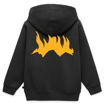 Lagerfeuer Camping Natur Wald Feuer Vektor 3 - Kinder Premium Organic Zip Hoodie - Schwarz - Hinten - AI Model Kid Male (0cm)