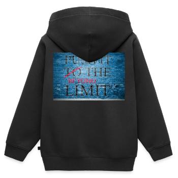 Push It Beyond the Limit Graffiti - Kids Premium Organic Zip-up Hoodie - black - Back - AI Model Kid Male (0cm)