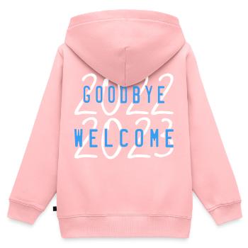 Willkommen 2023 - Kinder Premium Organic Zip Hoodie - Rosa - Hinten - AI Model Kid Female (0cm)