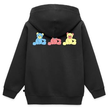Nounours - Sweat Premium à capuche zippé enfant bio - noir - Dos - AI Model Kid Male (0cm)