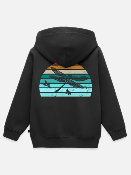 Libellenlibelle Libellen Entomologie - Kinder Premium Organic Zip Hoodie - Schwarz