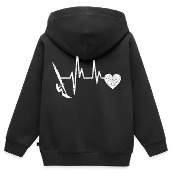 Windsurfer Surf Kitesurfer Windsurfer Windsurfing Cadeau - Sweat Premium à capuche zippé enfant bio - noir - Dos - AI Model Kid Male (0cm)