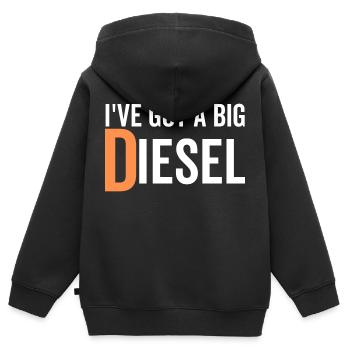 J’ai un gros diesel - Sweat Premium à capuche zippé enfant bio - noir - Dos - AI Model Kid Male (0cm)