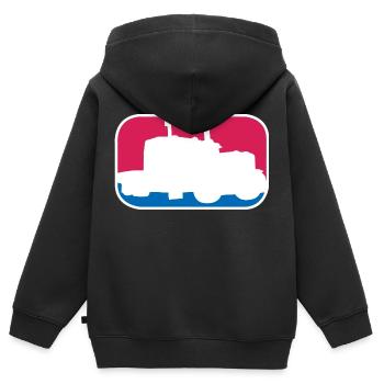 LKW Truck Lastkraftwagen Brummi lustiges Geschenk - Kinder Premium Organic Zip Hoodie - Schwarz - Hinten - AI Model Kid Male (0cm)