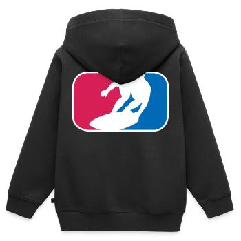 Surfer Wellenreiten Meer Urlaub Strand Geschenk - Kinder Premium Organic Zip Hoodie - Schwarz - Hinten - AI Model Kid Male (0cm)