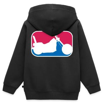 Chopper american Motorrad Highway Biker Geschenk - Kinder Premium Organic Zip Hoodie - Schwarz - Hinten - AI Model Kid Male (0cm)