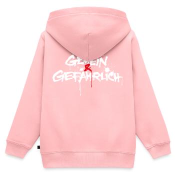 gemein und gefährlich oder gemeingefährlich - Kinder Premium Organic Zip Hoodie - Rosa - Hinten - AI Model Kid Female (0cm)