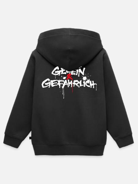gemein und gefährlich oder gemeingefährlich - Kinder Premium Organic Zip Hoodie - Schwarz