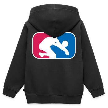 Volleyball Beachvolleyball Volley lustige Geschenk - Kinder Premium Organic Zip Hoodie - Schwarz - Hinten - AI Model Kid Male (0cm)