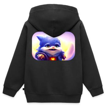 Gnome Wizzard - Kinder Premium Organic Zip Hoodie - Schwarz - Hinten - AI Model Kid Male (0cm)