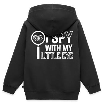 I Spy With My Eye - Kids Premium Organic Zip-up Hoodie - black - Back - AI Model Kid Male (0cm)