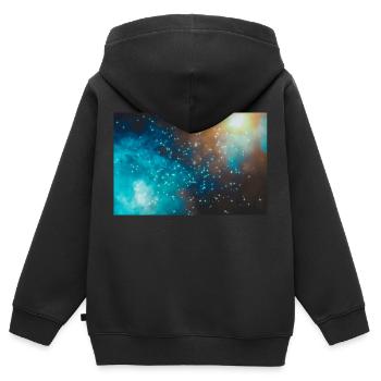 Cosmos - Sweat Premium à capuche zippé enfant bio - noir - Dos - AI Model Kid Male (0cm)