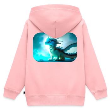 Grummliger kleiner Drache - Kinder Premium Organic Zip Hoodie - Rosa - Hinten - AI Model Kid Female (0cm)