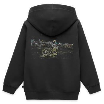 MTB MTB Downhill - Kinder Premium Organic Zip Hoodie - Schwarz - Hinten - AI Model Kid Male (0cm)