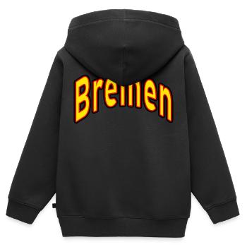 bremen - Kinder Premium Organic Zip Hoodie - Schwarz - Hinten - AI Model Kid Male (0cm)