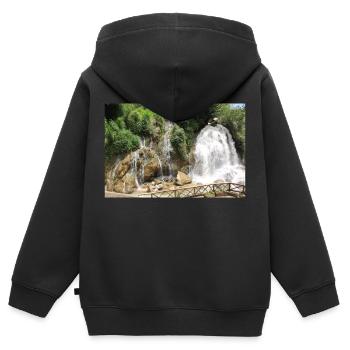 Wasserfall in Vietnam - Kinder Premium Organic Zip Hoodie - Schwarz - Hinten - AI Model Kid Male (0cm)