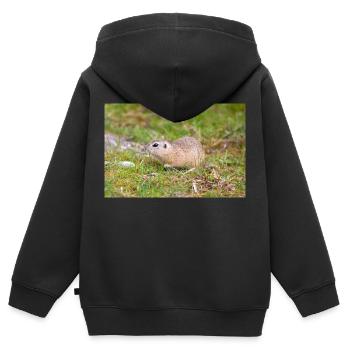 European ground squirrel also souslik Ziesel - Kids Premium Organic Zip-up Hoodie - black - Back - AI Model Kid Male (0cm)