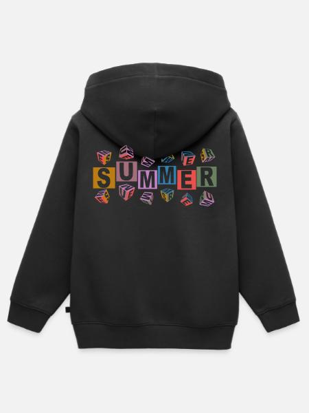 SUMMER dynamisch-bunt - Kinder Premium Organic Zip Hoodie - Schwarz