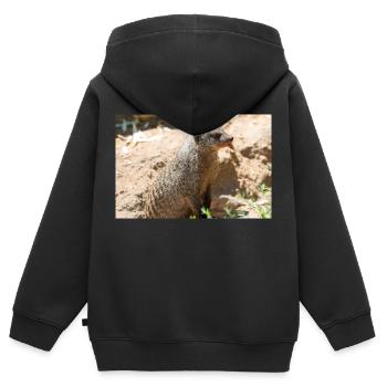 Meerkat (Suricata suricatta, Erdmännchen) - Kids Premium Organic Zip-up Hoodie - black - Back - AI Model Kid Male (0cm)
