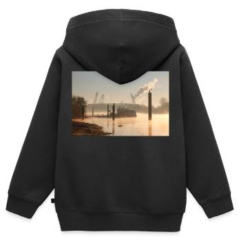 Weserstadion - Kinder Premium Organic Zip Hoodie - Schwarz - Hinten - AI Model Kid Male (0cm)