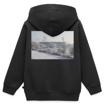 Weserstadion - Kinder Premium Organic Zip Hoodie - Schwarz - Hinten - AI Model Kid Male (0cm)