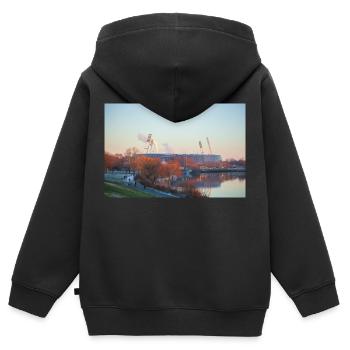 Weserstadion - Kinder Premium Organic Zip Hoodie - Schwarz - Hinten - AI Model Kid Male (0cm)