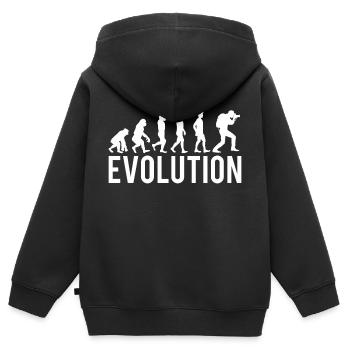Evolution Photography - Kids Premium Organic Zip-up Hoodie - black - Back - AI Model Kid Male (0cm)