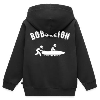 Bob - Kinder Premium Organic Zip Hoodie - Schwarz - Hinten - AI Model Kid Male (0cm)