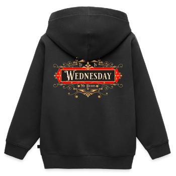 C’est mercredi mes gars! - Sweat Premium à capuche zippé enfant bio - noir - Dos - AI Model Kid Male (0cm)