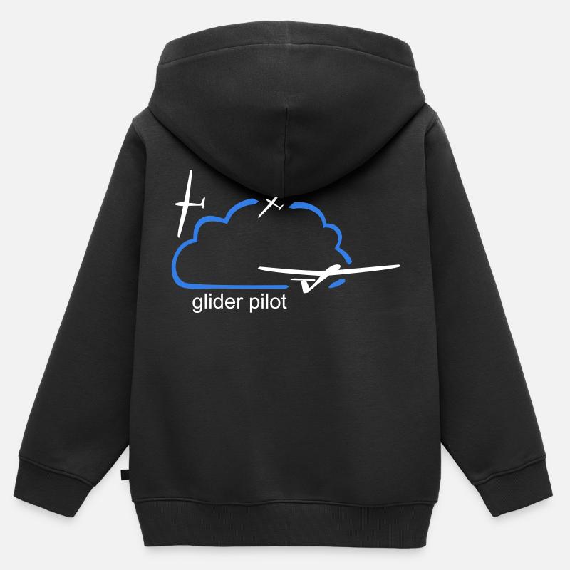Planeur Planeur Cloud Pilot Geschenkide - Sweat Premium à capuche zippé enfant bio - noir