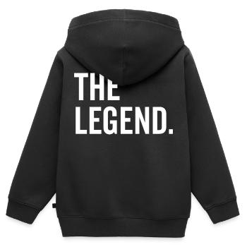 Die Legende - Kinder Premium Organic Zip Hoodie - Schwarz - Hinten - AI Model Kid Male (0cm)