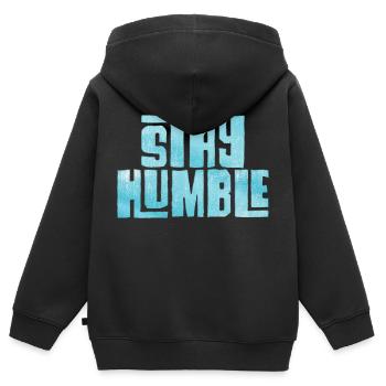 Restez humble - Sweat Premium à capuche zippé enfant bio - noir - Dos - AI Model Kid Male (0cm)