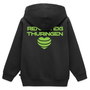 Rennsteig Thüringen - Kinder Premium Organic Zip Hoodie - Schwarz - Hinten - AI Model Kid Male (0cm)