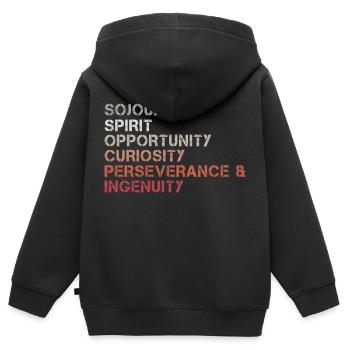 Spirit Neugier Ausdauer Einfallsreichtum - Kinder Premium Organic Zip Hoodie - Schwarz - Hinten - AI Model Kid Male (0cm)