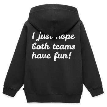 J’espère juste que les deux équipes s’amuseront - Sweat Premium à capuche zippé enfant bio - noir - Dos - AI Model Kid Male (0cm)