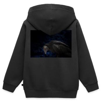 le terrible vautour à l'oeil rouge - Sweat Premium à capuche zippé enfant bio - noir - Dos - AI Model Kid Male (0cm)