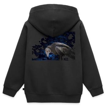 le terrible vautour à l'oeil rouge - Sweat Premium à capuche zippé enfant bio - noir - Dos - AI Model Kid Male (0cm)