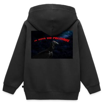 je suis un politique - Sweat Premium à capuche zippé enfant bio - noir - Dos - AI Model Kid Male (0cm)