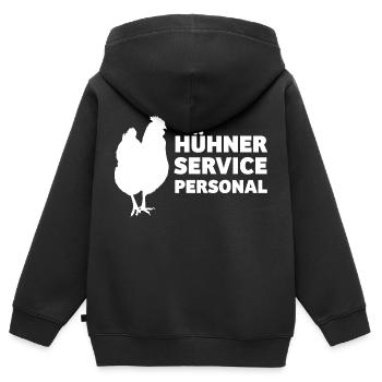 Hühner Service Personal Hühnerhalter Geschenkidee - Kinder Premium Organic Zip Hoodie - Schwarz - Hinten - AI Model Kid Male (0cm)