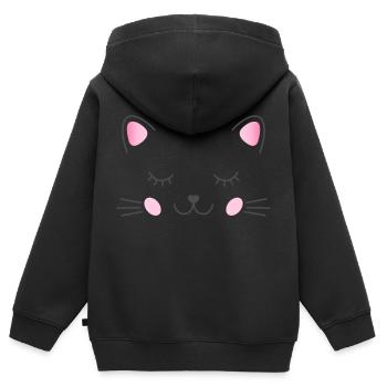 Small cat - Kids Premium Organic Zip-up Hoodie - black - Back - AI Model Kid Male (0cm)