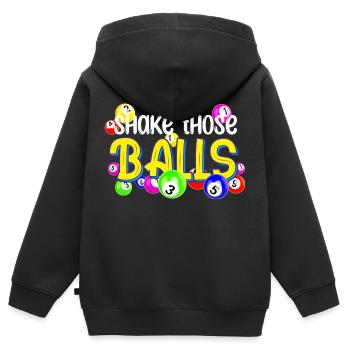 Shake Those Balls | Bingo - Kinder Premium Organic Zip Hoodie - Schwarz - Hinten - AI Model Kid Male (0cm)