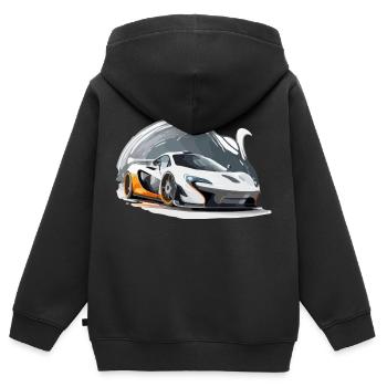 Der Sportwagen - Kinder Premium Organic Zip Hoodie - Schwarz - Hinten - AI Model Kid Male (0cm)