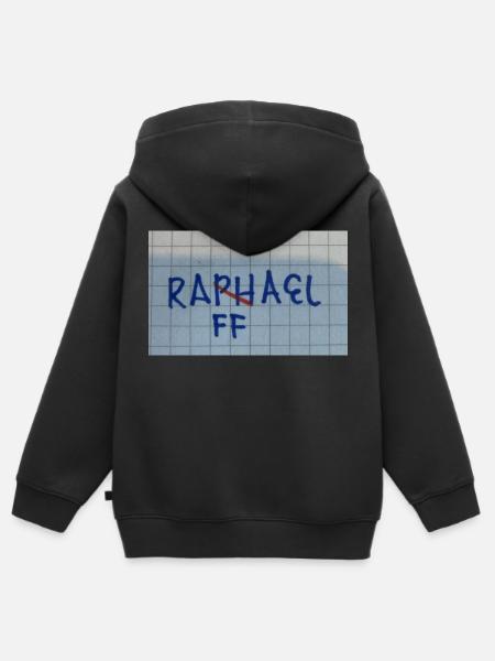 Raffael nicht Raphael - Kinder Premium Organic Zip Hoodie - Schwarz