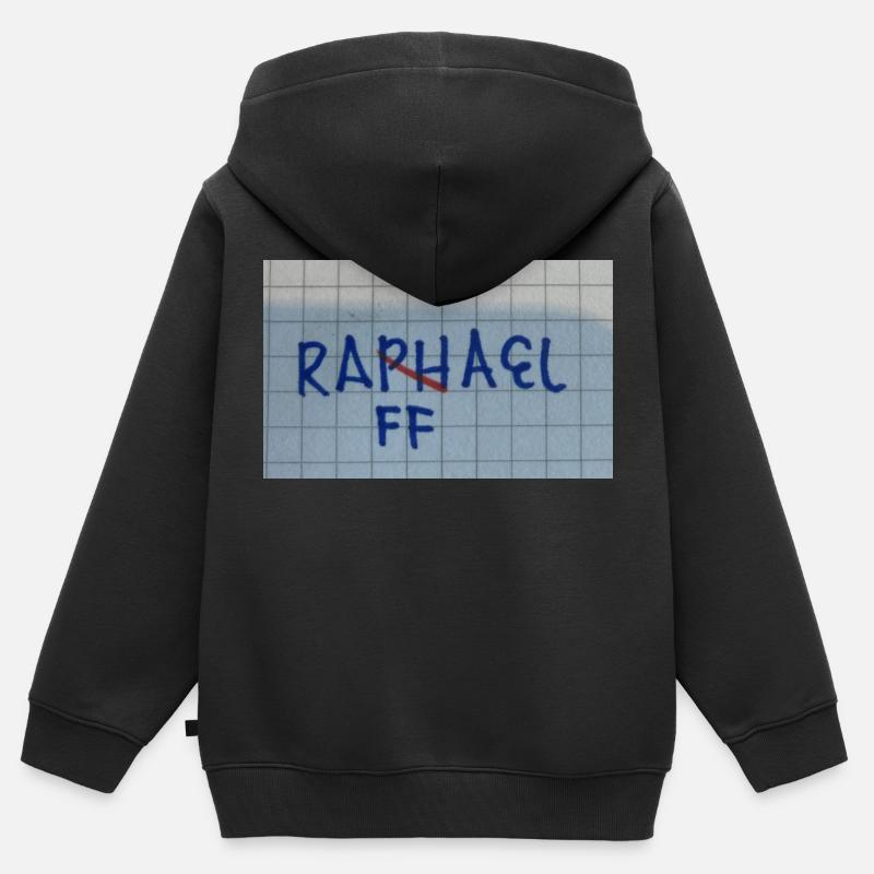 Raphaël, pas Raphaël - Sweat Premium à capuche zippé enfant bio - noir