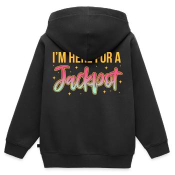 I'm here for a jackpot - Kids Premium Organic Zip-up Hoodie - black - Back - AI Model Kid Male (0cm)